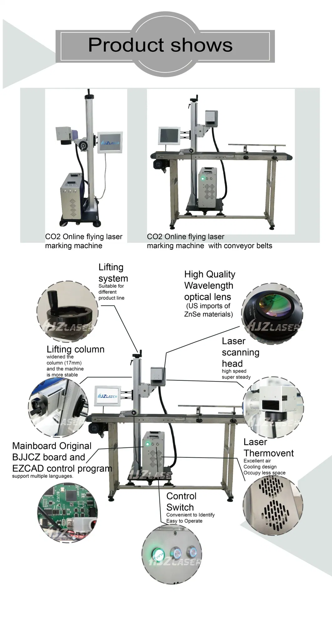 3D Dynamic Focus Flying CO2 Laser Marking Machine